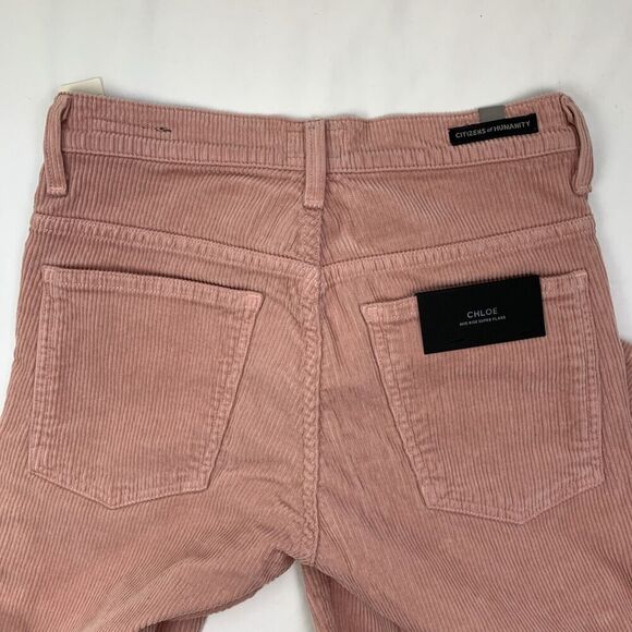Citizens of Humanity Chloe Super Flare Corduroy Pants Jeans 26 Tall Rose Pink 70 - Picture 8 of 13